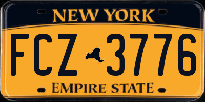 NY license plate FCZ3776