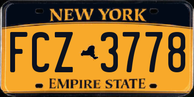 NY license plate FCZ3778