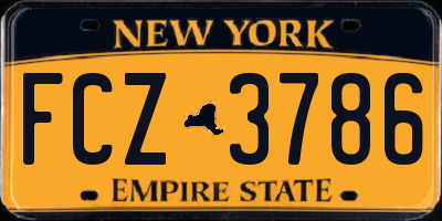NY license plate FCZ3786