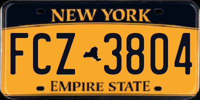 NY license plate FCZ3804