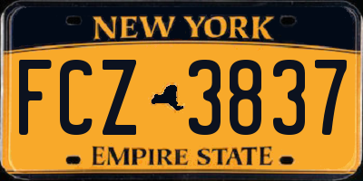 NY license plate FCZ3837