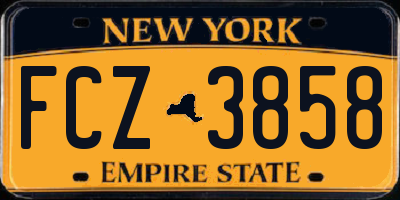 NY license plate FCZ3858
