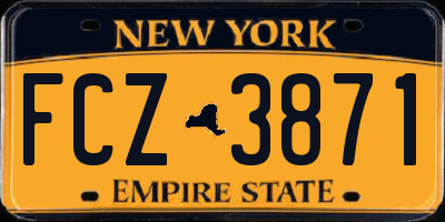 NY license plate FCZ3871