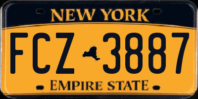 NY license plate FCZ3887