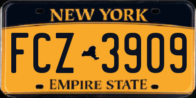 NY license plate FCZ3909