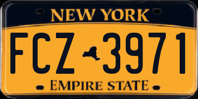 NY license plate FCZ3971