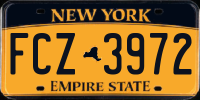 NY license plate FCZ3972