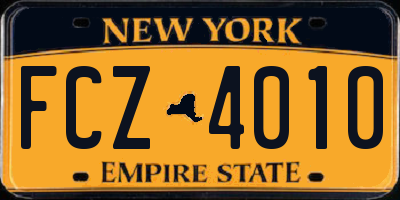 NY license plate FCZ4010