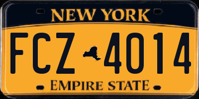 NY license plate FCZ4014