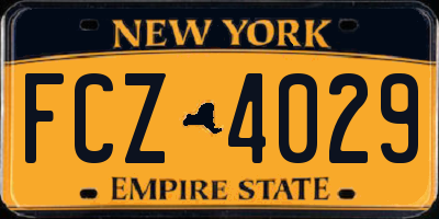 NY license plate FCZ4029