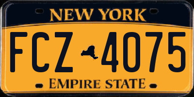 NY license plate FCZ4075
