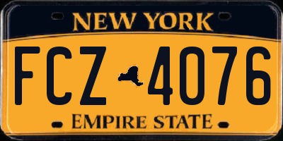 NY license plate FCZ4076
