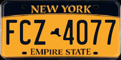 NY license plate FCZ4077