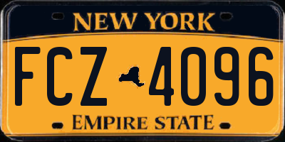 NY license plate FCZ4096