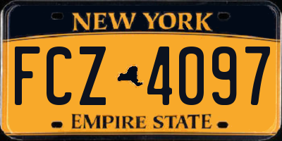 NY license plate FCZ4097