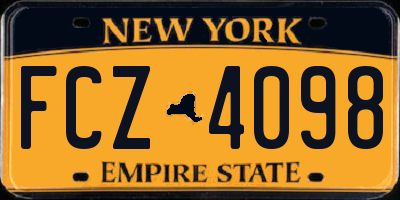 NY license plate FCZ4098