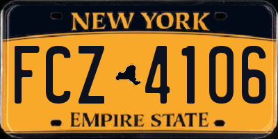 NY license plate FCZ4106