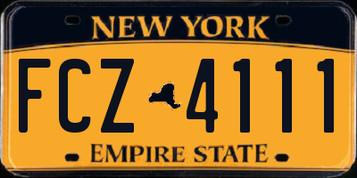 NY license plate FCZ4111