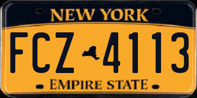 NY license plate FCZ4113