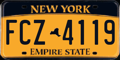 NY license plate FCZ4119