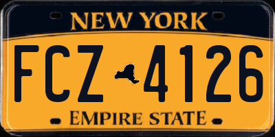 NY license plate FCZ4126
