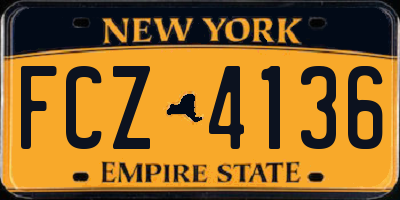 NY license plate FCZ4136