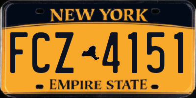NY license plate FCZ4151