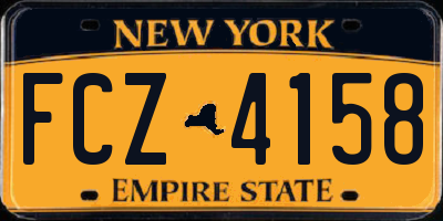 NY license plate FCZ4158