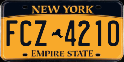 NY license plate FCZ4210