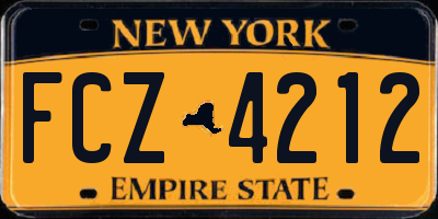 NY license plate FCZ4212