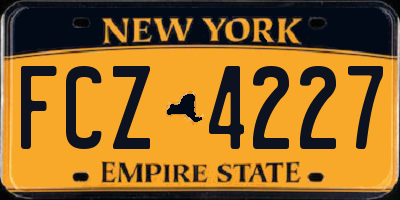 NY license plate FCZ4227