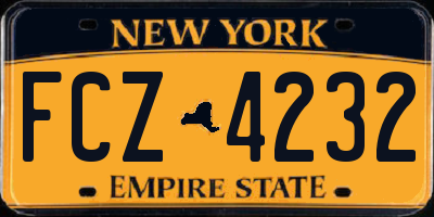 NY license plate FCZ4232