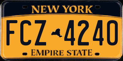 NY license plate FCZ4240