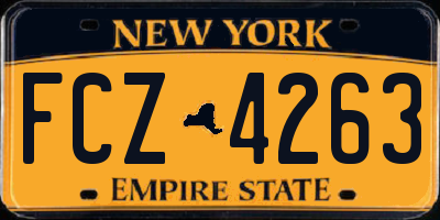 NY license plate FCZ4263