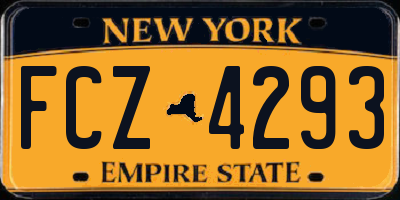 NY license plate FCZ4293