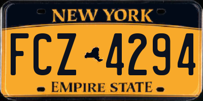 NY license plate FCZ4294