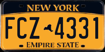 NY license plate FCZ4331