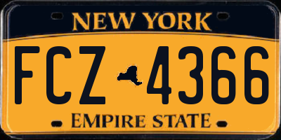 NY license plate FCZ4366