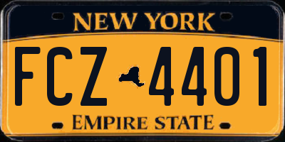 NY license plate FCZ4401