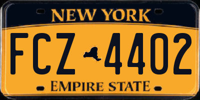 NY license plate FCZ4402