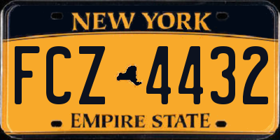NY license plate FCZ4432