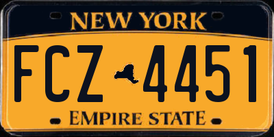 NY license plate FCZ4451