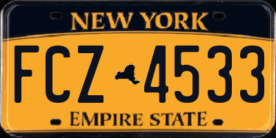 NY license plate FCZ4533