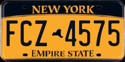 NY license plate FCZ4575