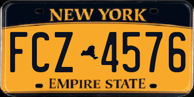 NY license plate FCZ4576