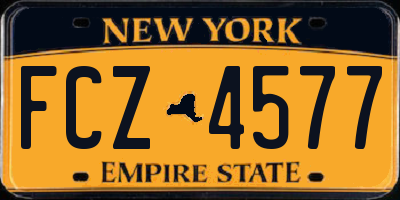NY license plate FCZ4577
