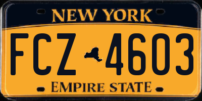 NY license plate FCZ4603