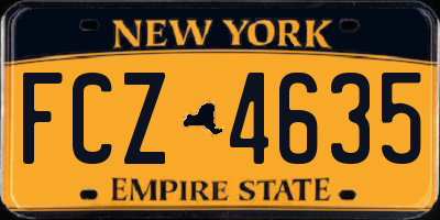 NY license plate FCZ4635