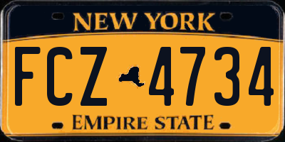 NY license plate FCZ4734