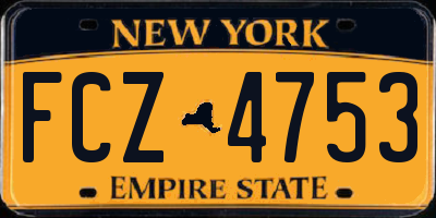 NY license plate FCZ4753